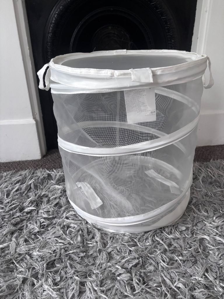 White IKEA Pop-Up Laundry Hamper Basket