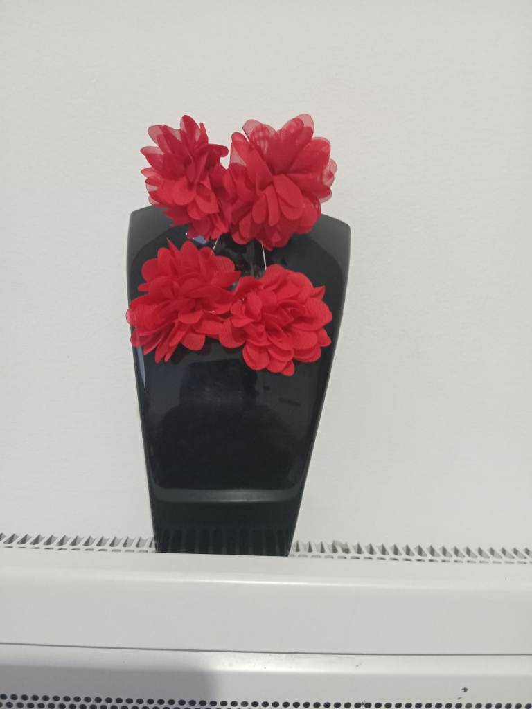 Red Rose Flowers Drop Earrings 
