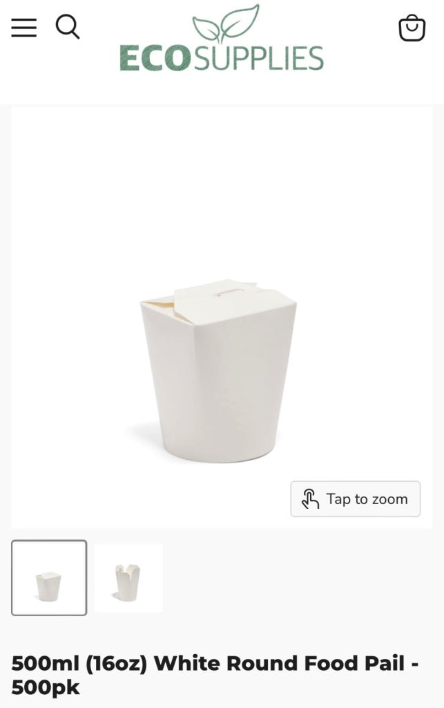 White chinese takeaway boxes - food packaging