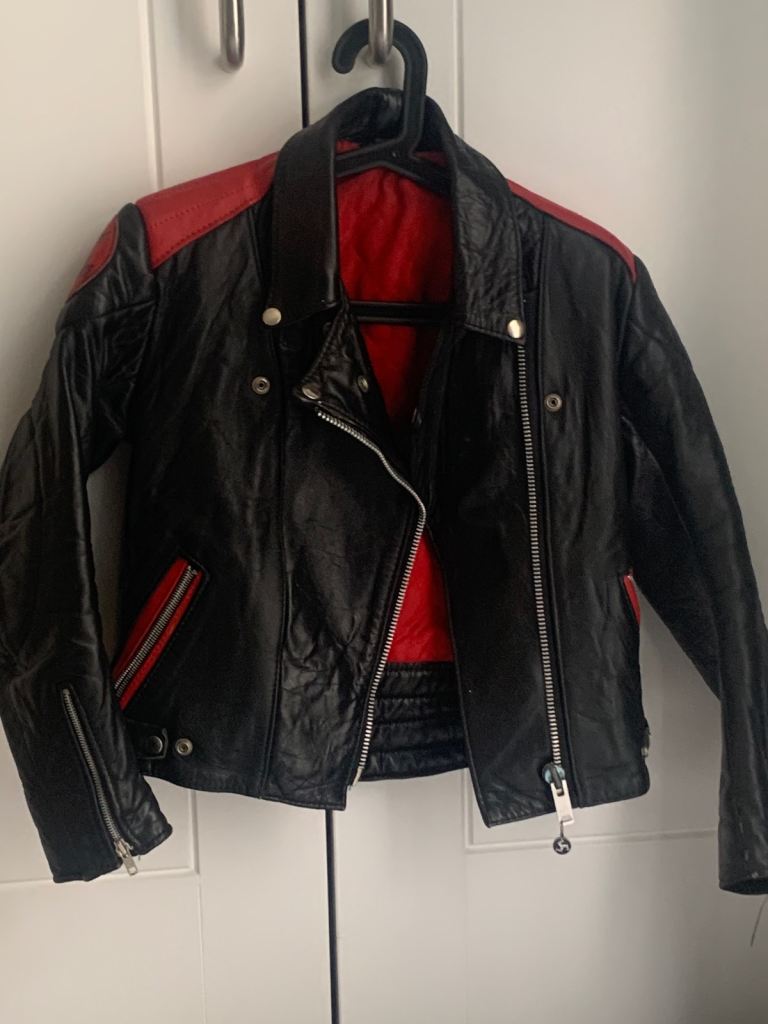 Manx Leather motorcycle jacket red/black 