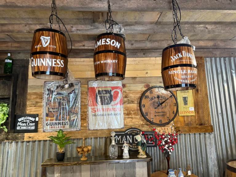 Rustic Wooden Mini - Barrel Hanging Light- Home Bars/ Man Cave's etc.