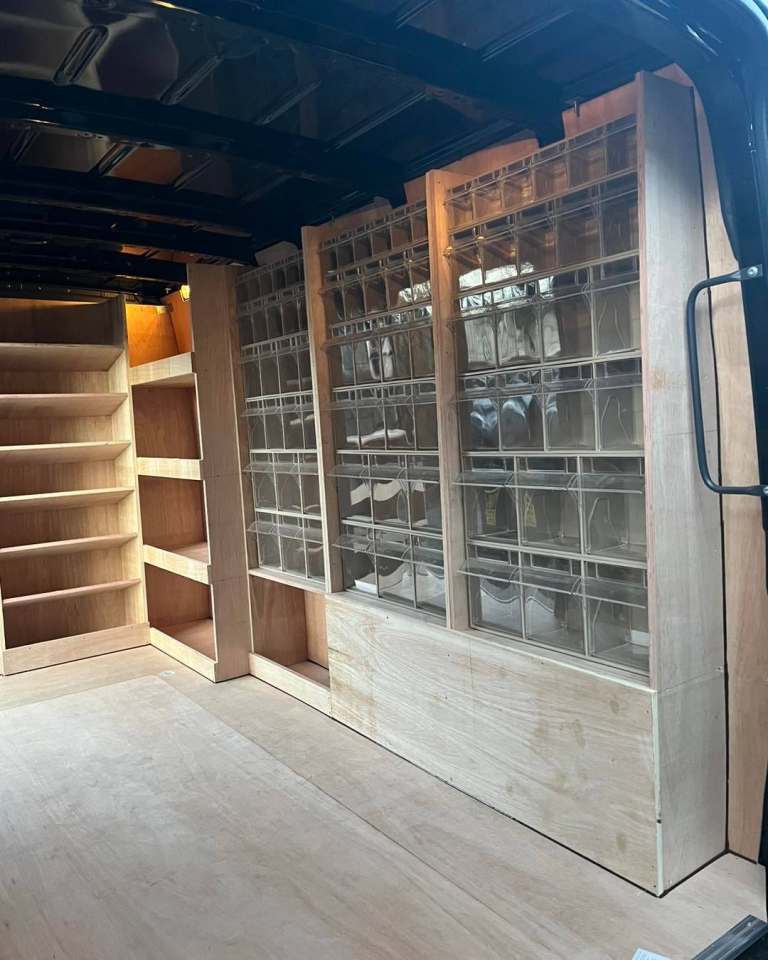 Tilting Bins / Tilt Out Drawers For Vans Garages Workshops Storage Boxes