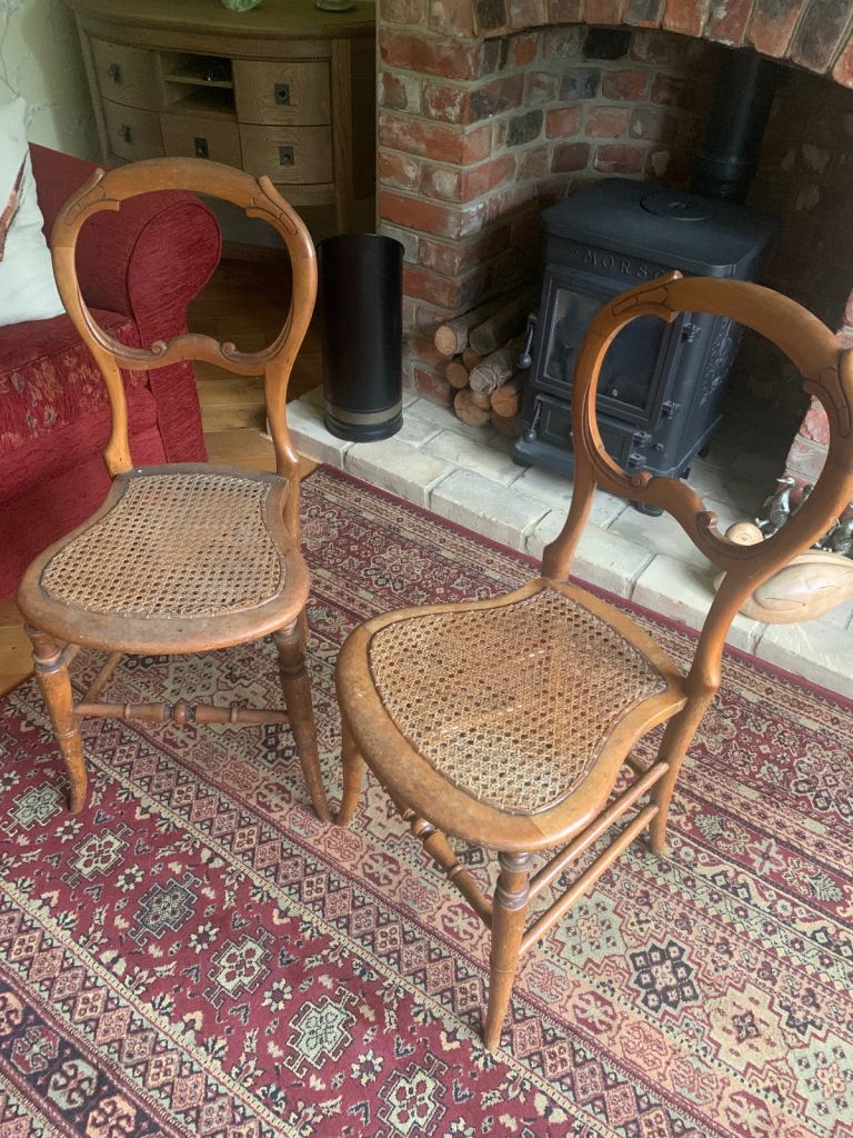 Victorian balloon back chairs [ 2 ]