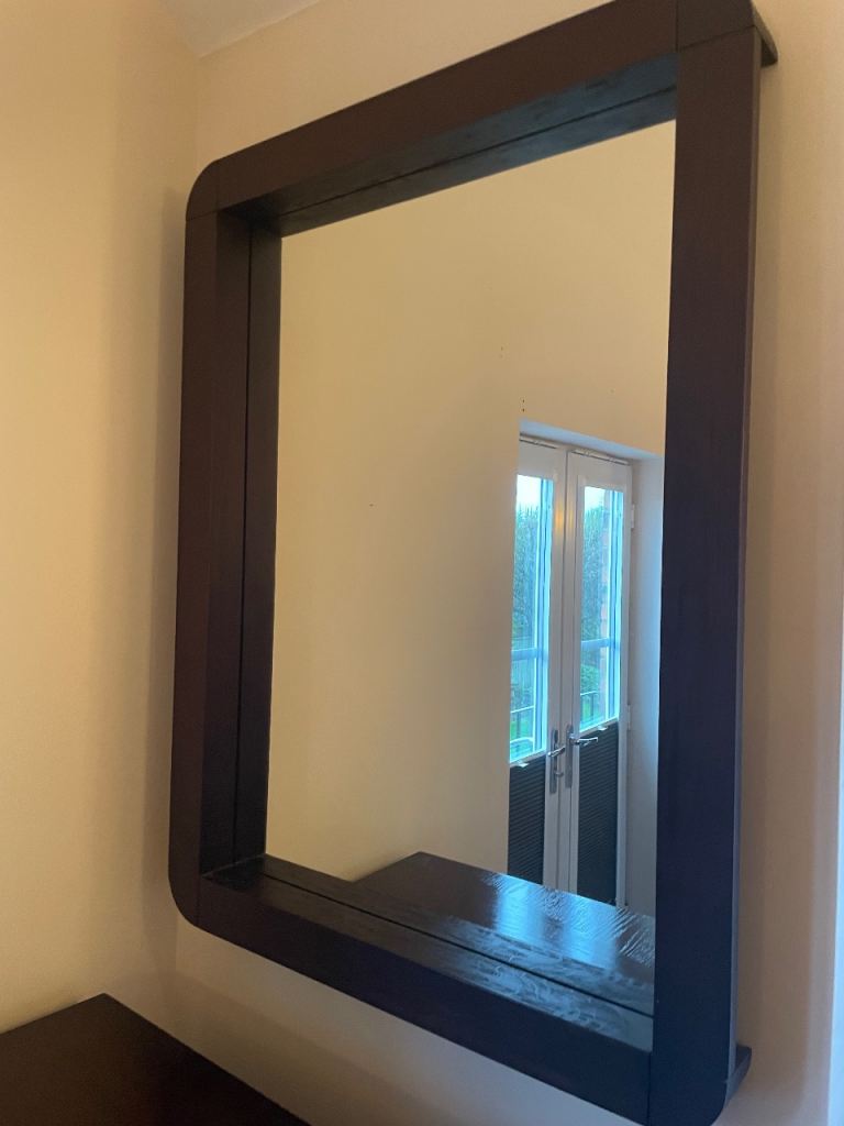 Dark wood large mirror