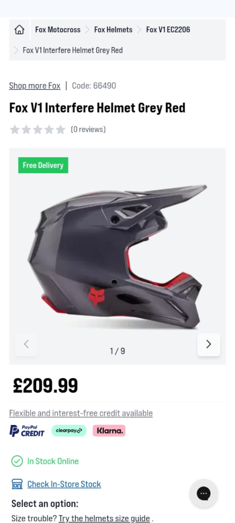 image for Crash helmet and goggles large selling as I'm ordering another helmet different colour and spec 