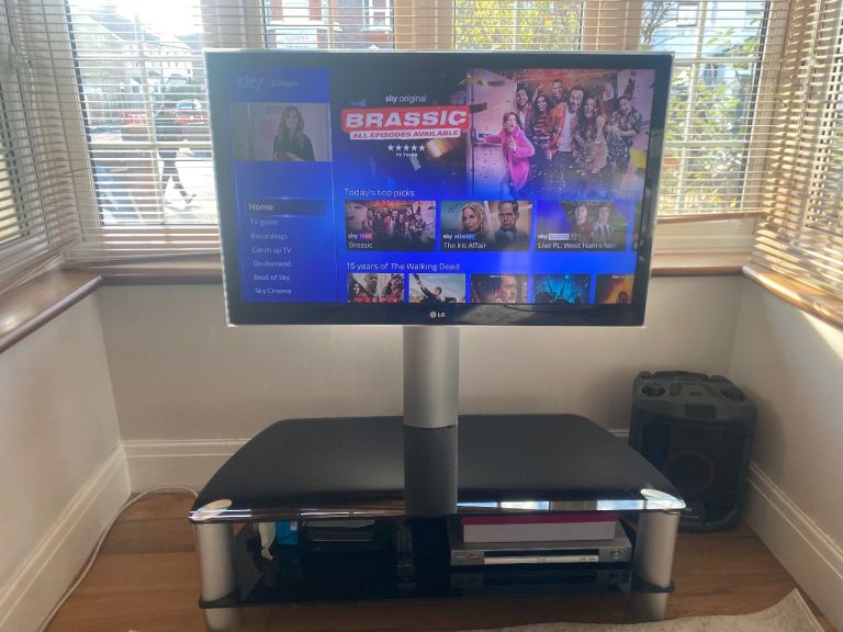 image for LG 46”TV & Glass Stand Remote