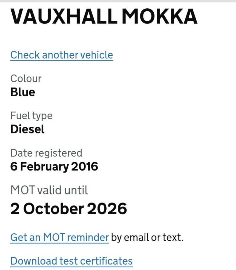 Diesel Vauxhall, MOKKA SE, Hatchback, 2016, Manual, 1598 (cc), 5 doors