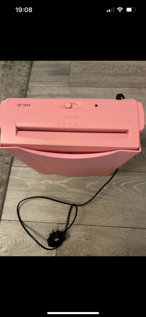 Fellowes P-25S Pink Paper Shredder - Good Condition