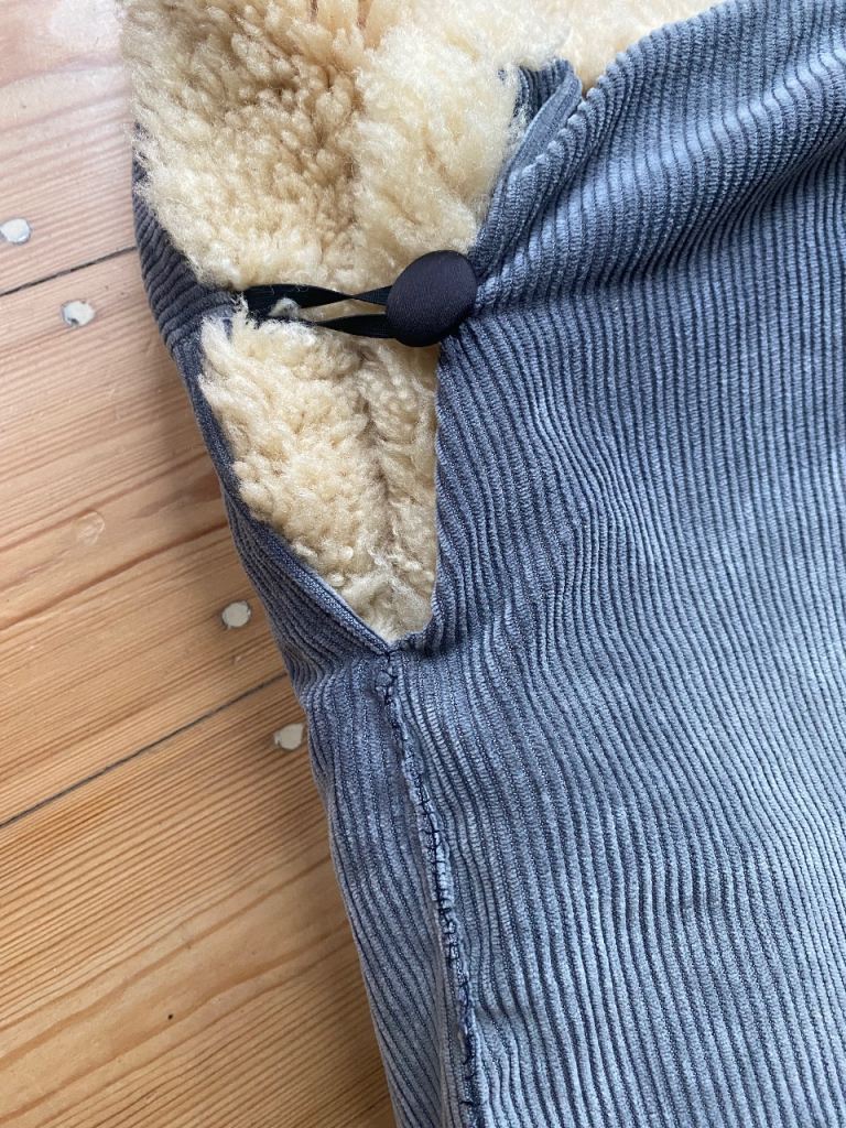 Beautiful sheepskin footmuff