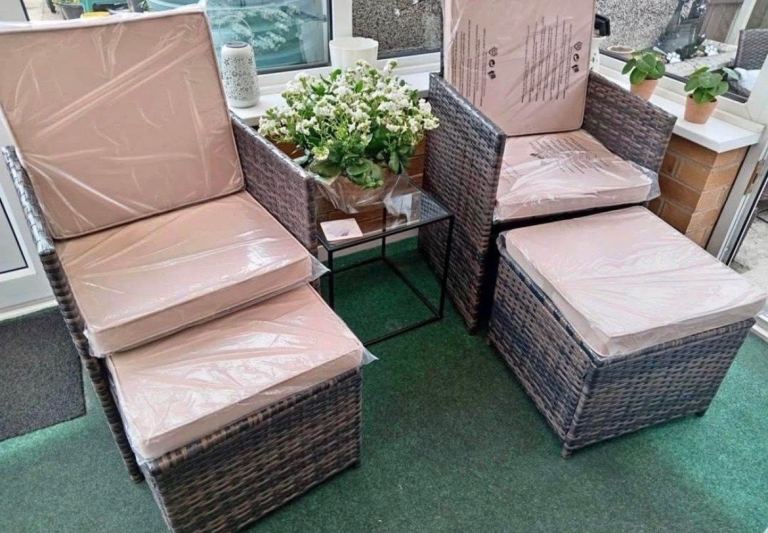 New Rattan Garden Patio Chair Setswith Cushions