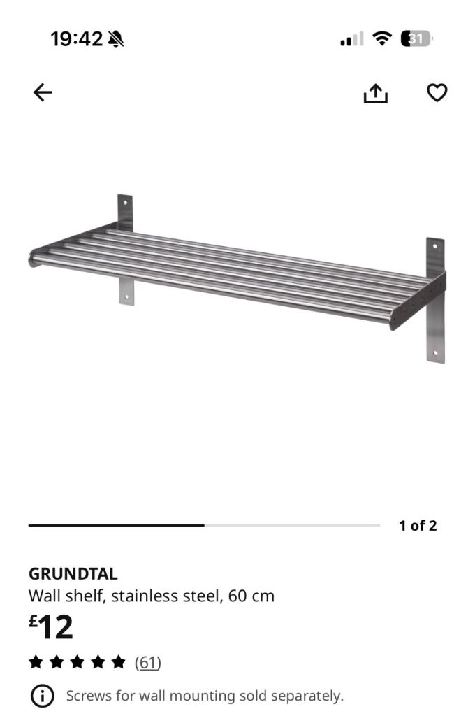 IKEA Metal Bar Shelf Unit - Good Condition Grey