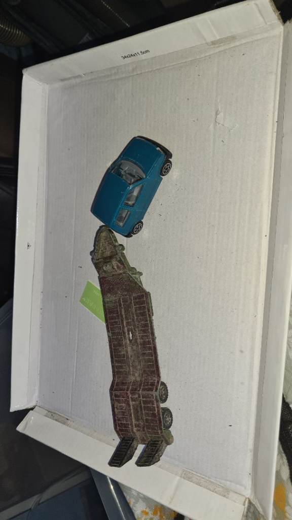 Vintage Diecast Toy Vehicles - Tank, Lorry, and Taxi