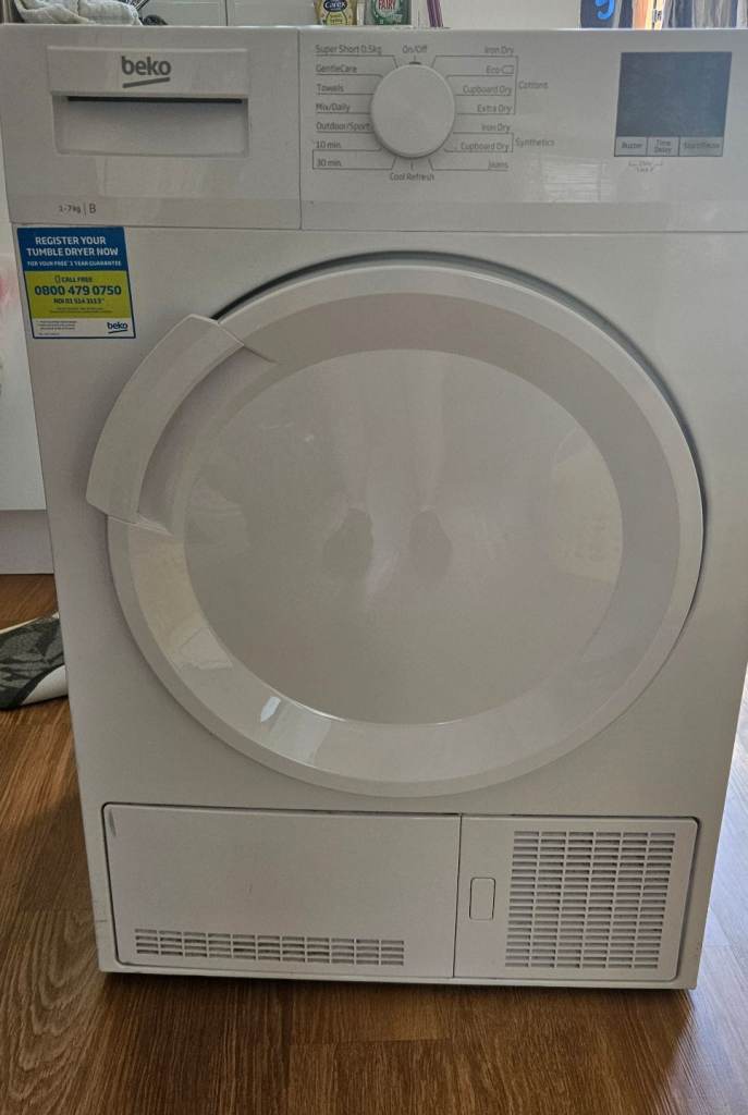 Beko Condenser Dryer – White, Good Condition