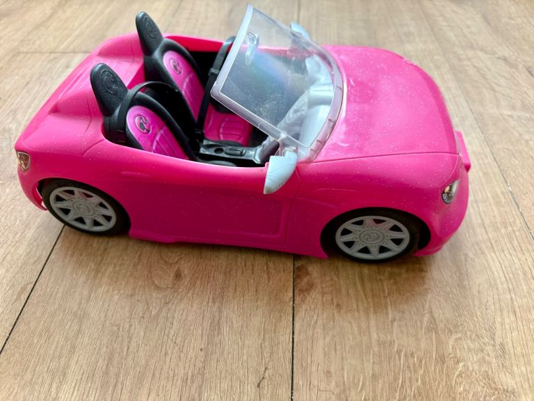 Barbie Pink Convertible Car Toy – Good Condition