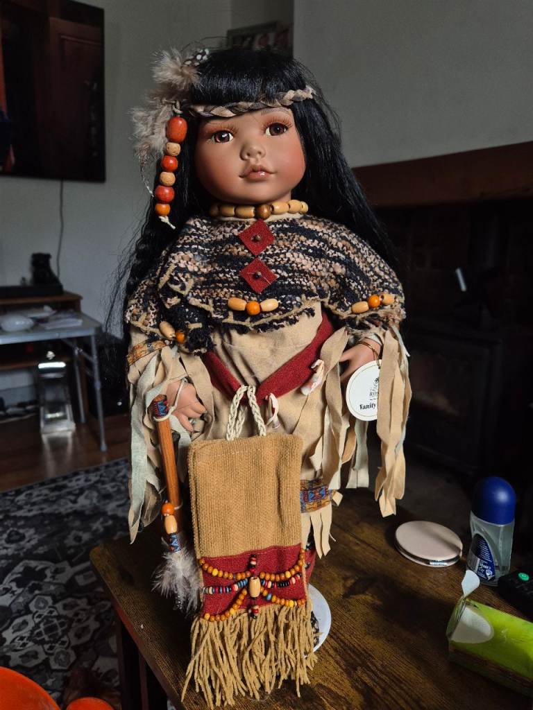 Native American Porcelain Doll – Good Condition, £35.00 for Sale