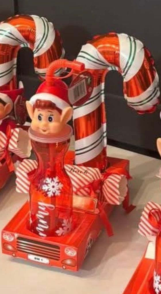 image for Personalised bottle naughty elf car