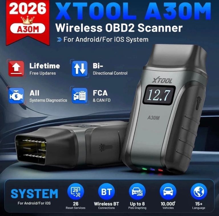 XTOOL A30M V2.0 Bluetooth All System Car Diagnostic Tool OBD2 Reset Scanner 2026