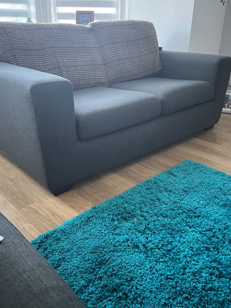 Comfy Grey Fabric Sofa — Great Condition