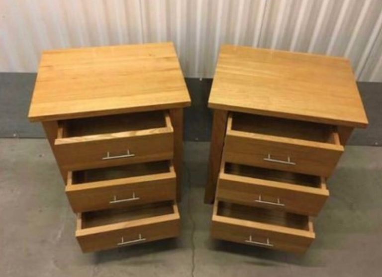 Solid Oak Bedside Cabinets