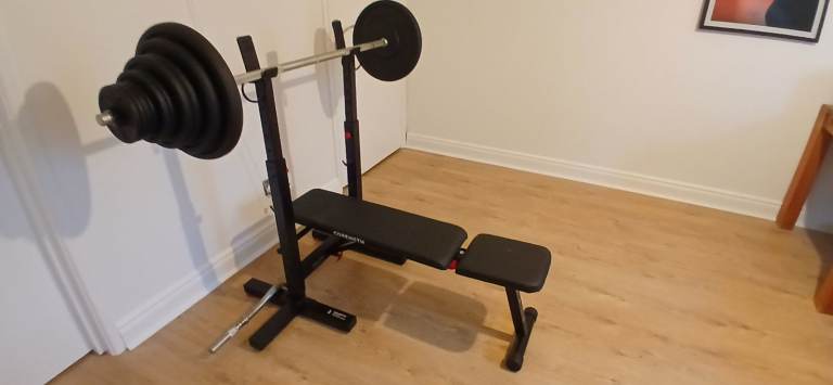Decathlon Bench Press + weights + barbells | in Andersonstown, Belfast ...