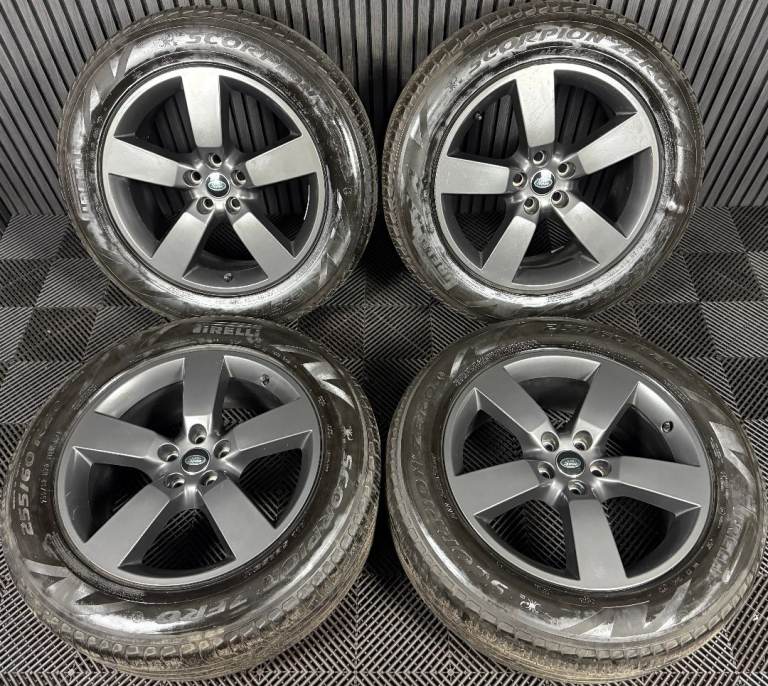 20'' GENUINE LAND ROVER DEFENDER 5 SPOKE GREY 5098 ALLOY WHEELS TYRES ALLOYS