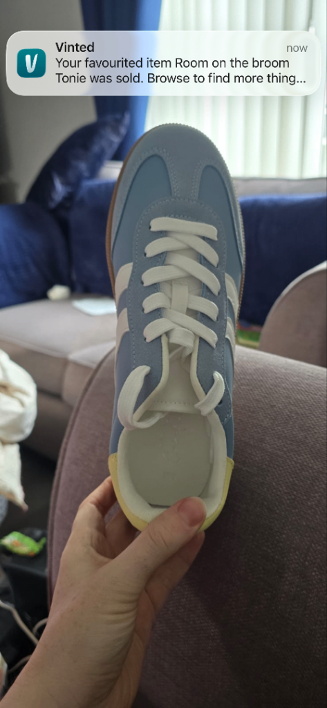 New Look Blue and White right foot Trainer - UK Size 6/EU 39, New