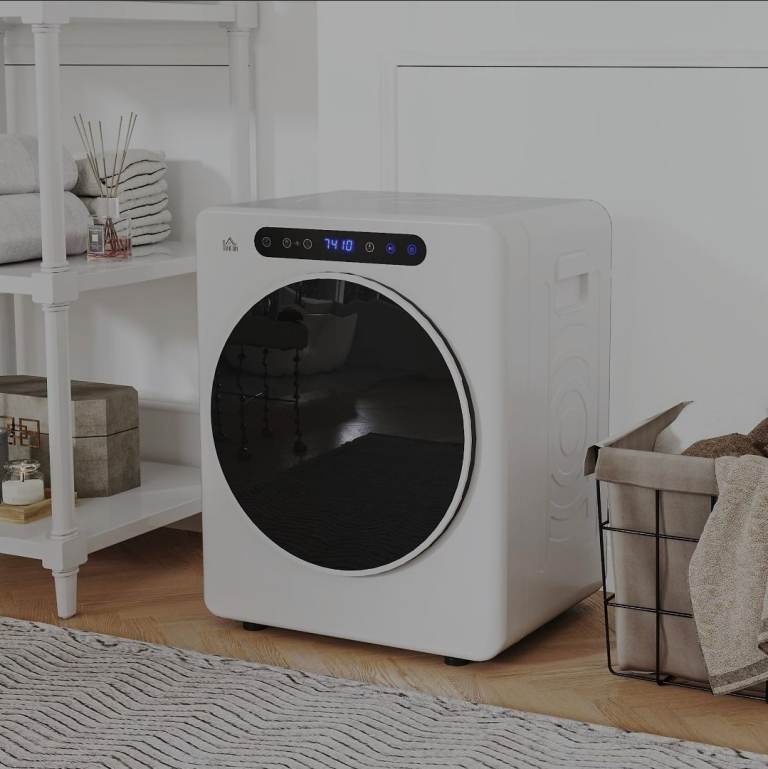 HOMCOM 4kg Portable Vented Tumble Dryer Machine with Timer, 6 Heat Settings