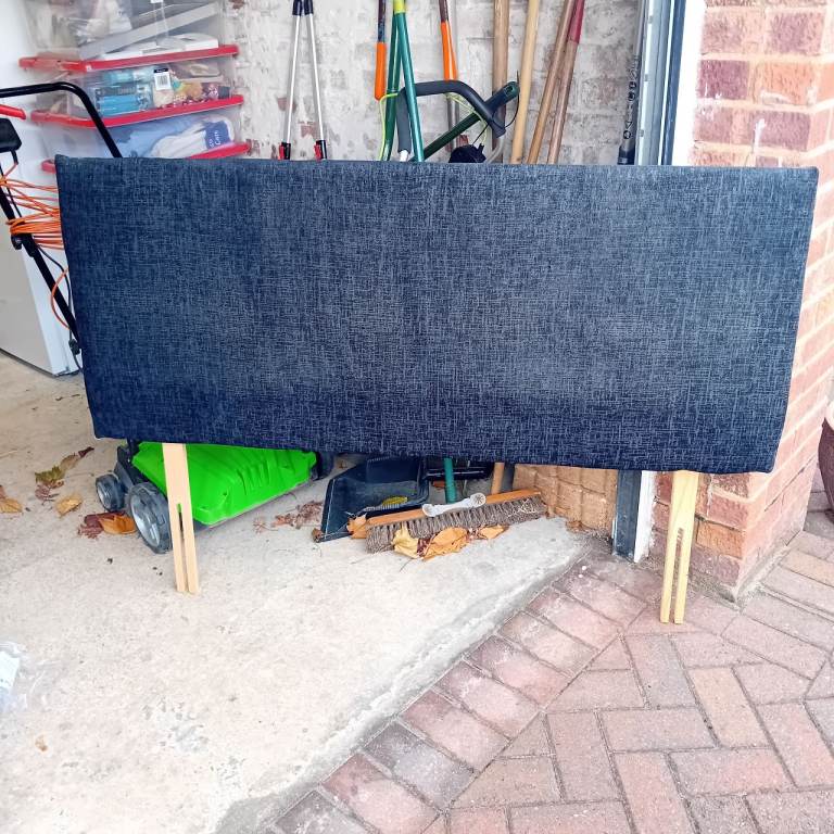 image for black fabric double headboard