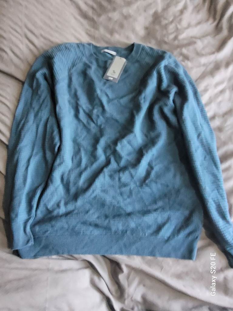 image for  NEW Tu Man XL Blue Contemporary Knit Jumper Sweater | 