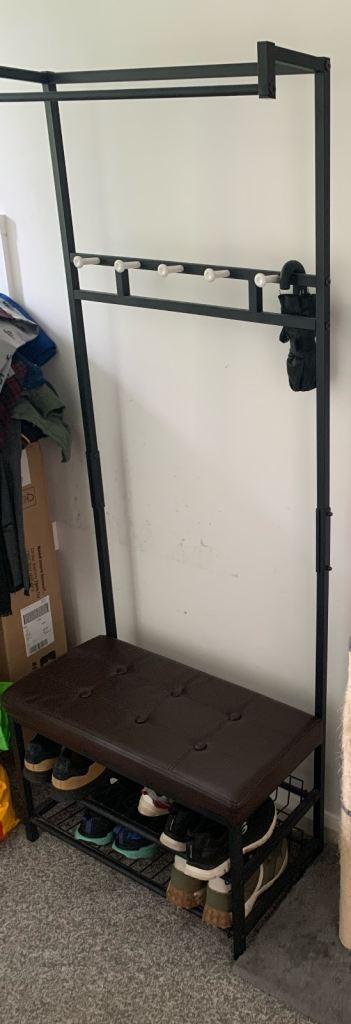 Coat rack and shoe storage bench