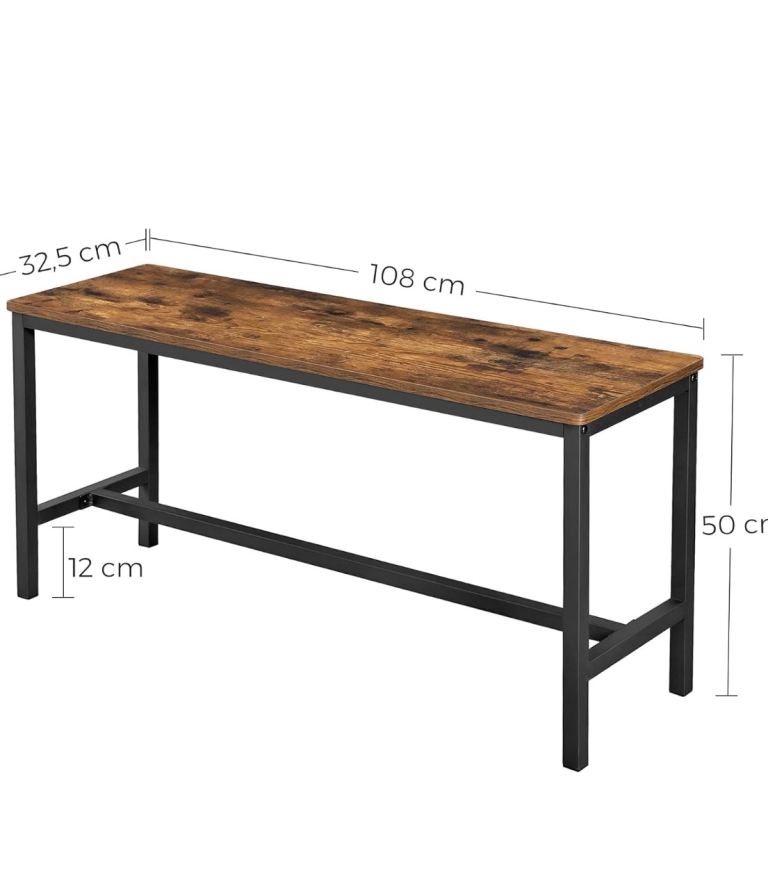 New Industrial Style Bench – Wood and Metal