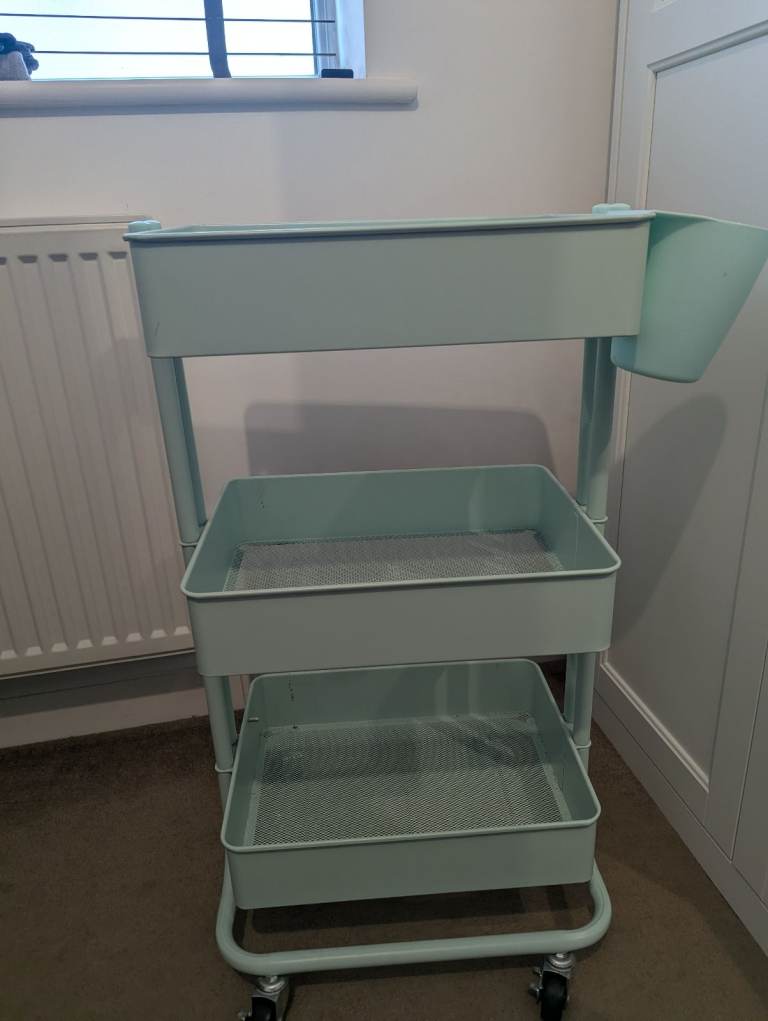 Mint Green Three Tier Storage Trolley