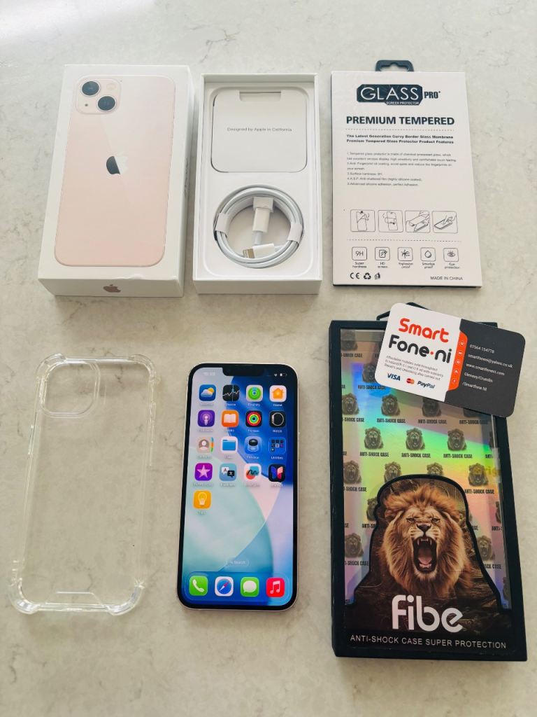 Pink iPhone 13. 128GB. 6 month warranty. Lisburn. 