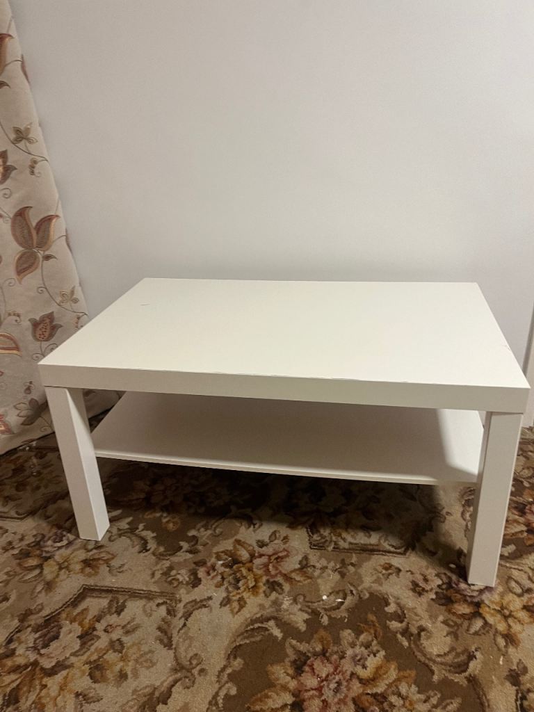Contemporary ikea white wood coffee table simple furniture 