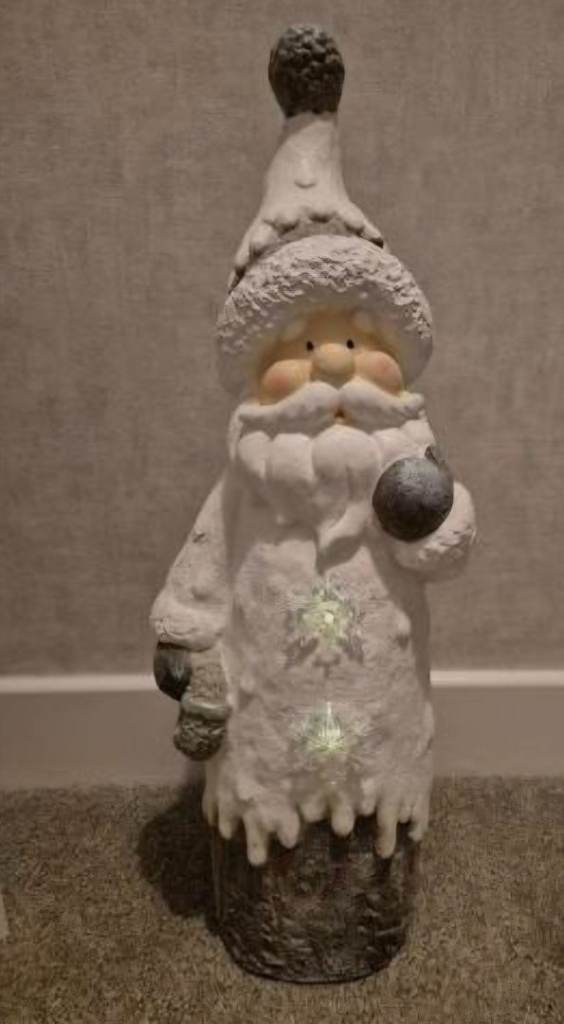 Light Up Santa Christmas Ornament Good Condition