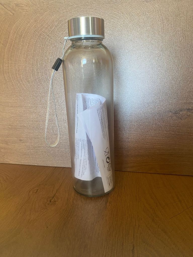 Glass water bottle 