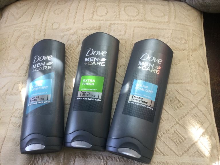 New Dove Men+Care Body and Face Wash - 3 Bottles