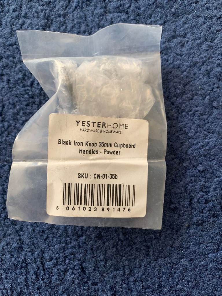 Yester Home Black Iron Knob 35mm Cupboard Handles