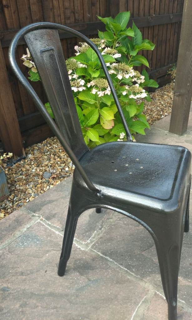 Set of  6 Black Metal Chairs – Good Condition