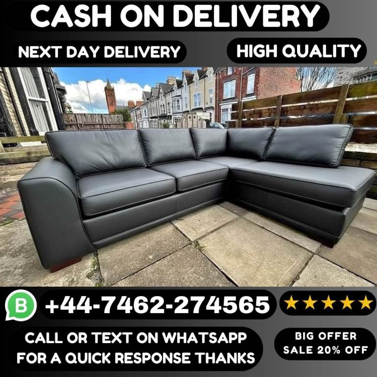 Brand New Dylan Leather Corner or 3+2 Seater Sofas – Available Now