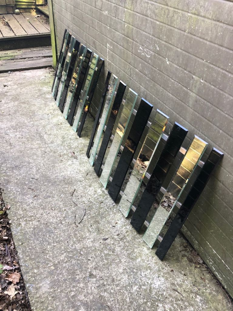 decorative wall art, mirrored, some black glass