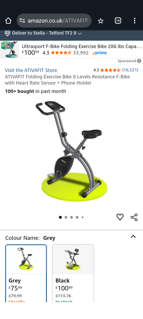 Folding exercise bike