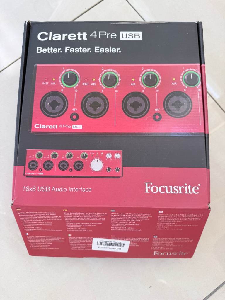Focusrite Clarett 4Pre 18-in / 8-out USB Audio Interface – Mint Condition