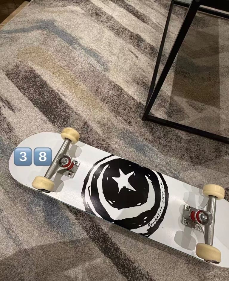  Foundation Star & Moon Complete Skateboard, Barely Used