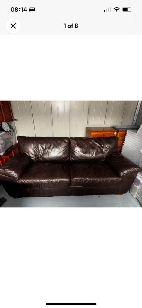 IKEA Brown real leather Sofa Bed