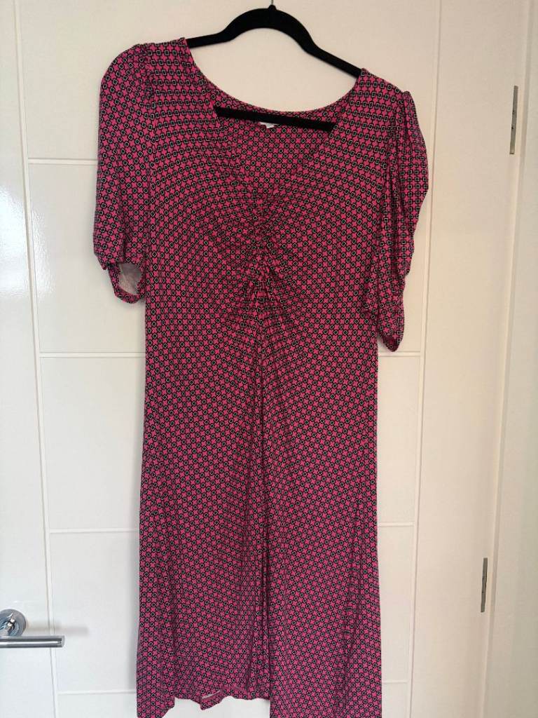 Next Pink/Black Patterned Dress Size 14 – brand new