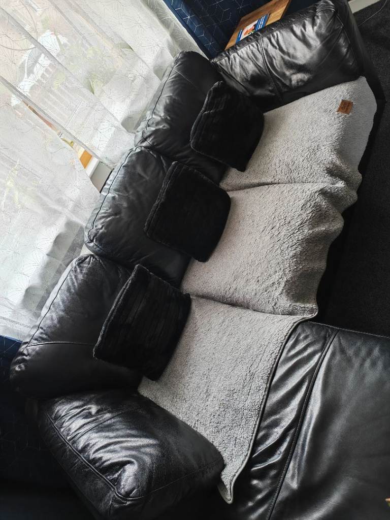 Free black leather sofa