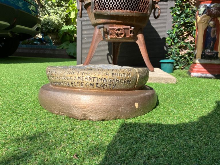 Garden Bird Bath - Stone with Inscription