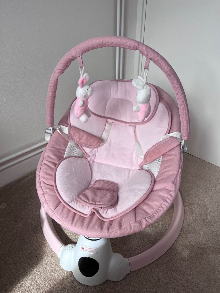 Pink Electric Baby Bouncer/Rocker with Remote & Toys