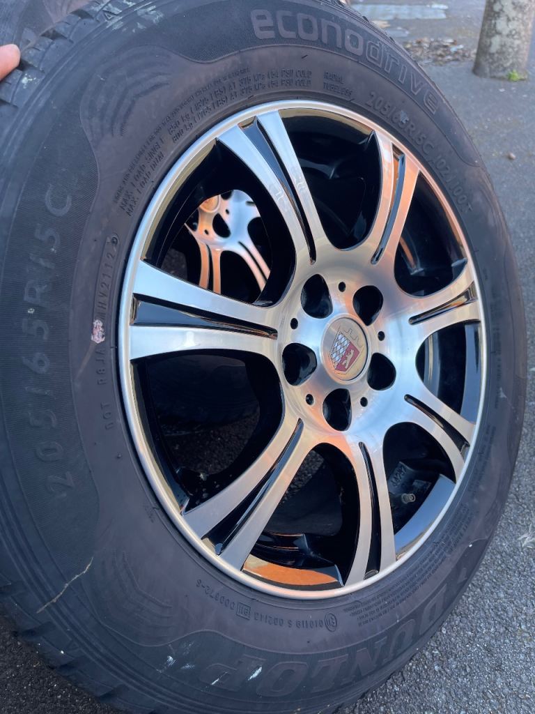 Tabbert alloy wheels for twin axle